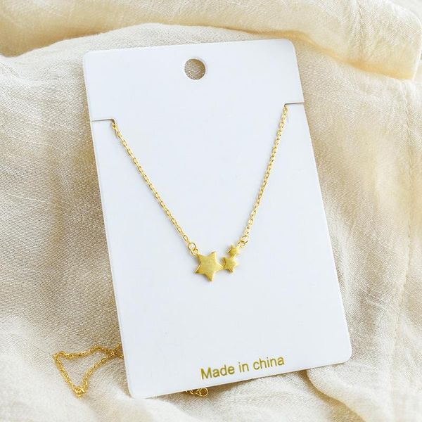

s925 sv fashion women jewelry gold color star pendant necklace three stars pendant necklace woman choker, Silver