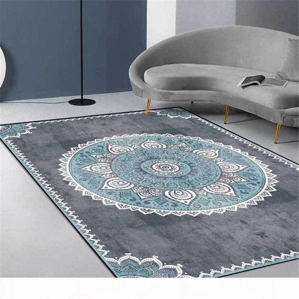 

серый синий mandala ковер урожай европа простой спальня прикроватный ковер nordic этническом стиле прихожая кухня ковер мат