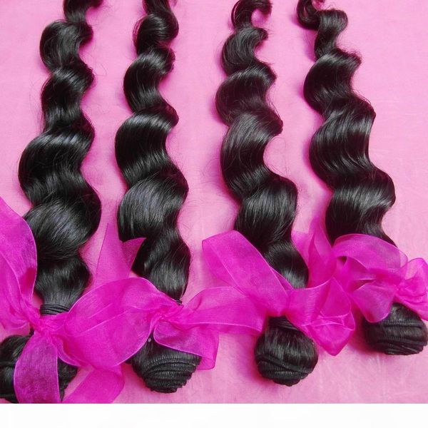 

texture beah curls 3 bundles loose deep wave lazzy weave indian temple virgin human hair weaving, Black