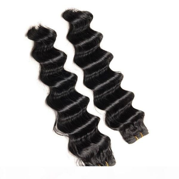 

deep wave человеческие волосы переплетений оптовая 1price 100g много double уток человеческих волос пучки 10а девственница наращивание волос, Black