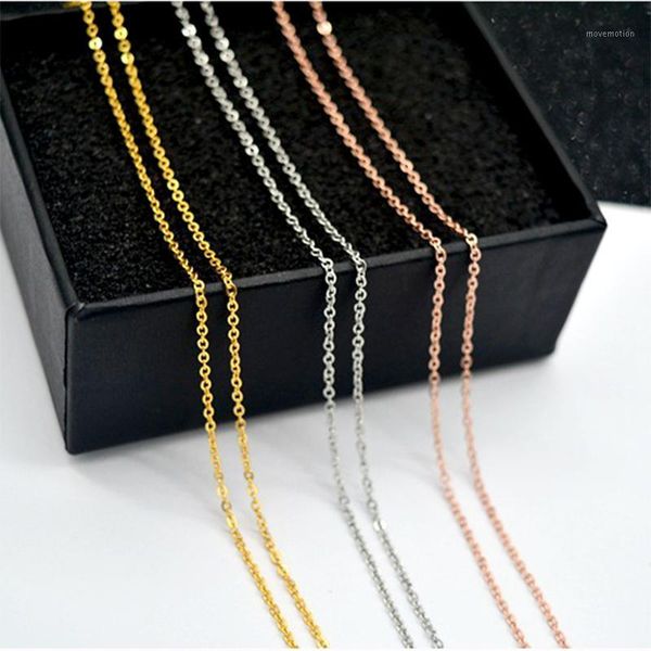 

suqi 5pcs 316l stainless steel 1 1.5 2mm rolo link chain necklace gold tone 35 40 45 50 55cm long chain lobster clasp necklace1, Golden;silver