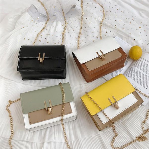 

2020 fashion women bags pu leather crossbody evening clutch purse metal chain shoulder strap small handbags tote