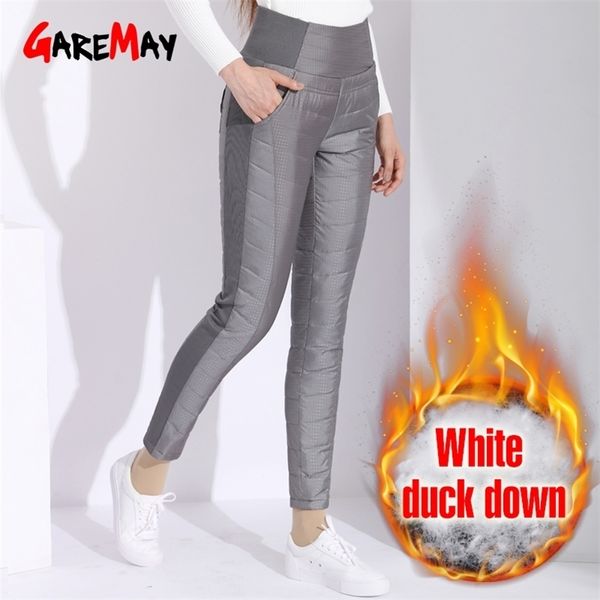 Garemay calças quentes para mulheres calças clássicas femininas plus tamanho outono inverno calça clássico mulheres com cintura alta LJ201130