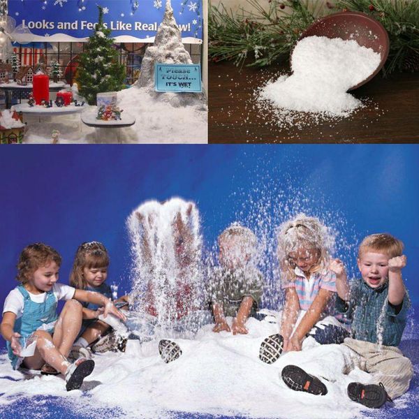 

1 pack artificial snow instant snow powder fluffy snowflake super absorbant frozen party magic prop christmas party decor e wmtauk