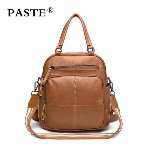 

backpack women genuine leather female backpacks lady real leather shoulder bag fashion preppy style