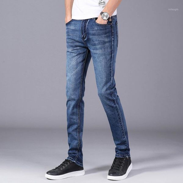 

mens stretch blue black jeans 2020 cotton jeans men denim trousers soft man pants spring autumn jean fashion,8061