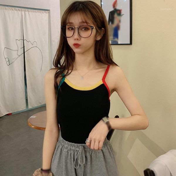 

2020 women camisole slim tank fashion summer knit camisole female bottoming vest1, White