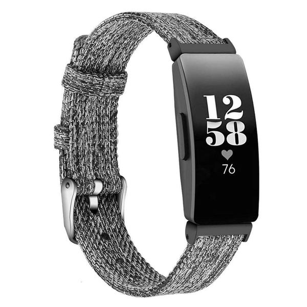 

fitbit inspire hr wristband nylon ribbon monochrome canvas st