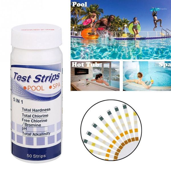 

life vest & buoy 5-in-1 swimming pool ph test paper residual chlorine value alkalinity hardness strip tester cleaner accessories d31
