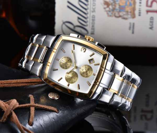 

new men's quartz full function watch watch, Slivery;brown