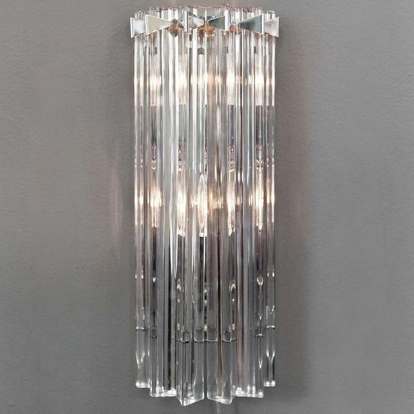 

postmodern light luxury crystal wall lamp living room background wall aisle creative model room simple bedroom bedside lamp