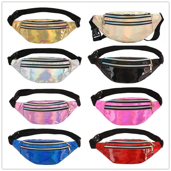 

waist bags 2021 men's and women's laser bag multifunctional chest shoulder crossbody outdoor sports pu fanny pack