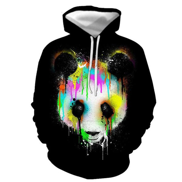 

autumn and winter 2019 new casual coat 3d giant panda digital printing men's trend hoodie couple's sweater for men, Black