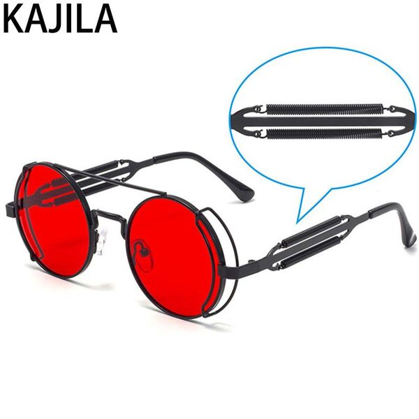 

steampunk round sunglasses women and men 2020 new arrival spring metal frame trending vintage brand designer sun glasses for man, White;black