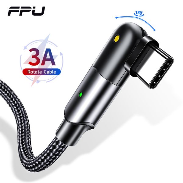 

fpu rotate usb type c for samsung s20 s10 xiaomi fast charging charger usb-c type-c data cable usbc mobile phone wire cord