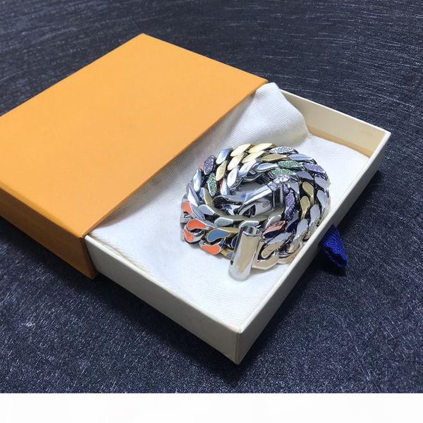

new product for couple necklace and bracelet necklace trendy wild necklace titanium steel statement send box, Silver