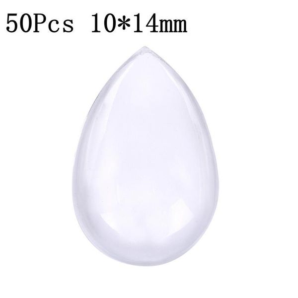 

50 шт. лот 10x14 мм прозрачные стеклянные кабины cabochons clear flat back для diy доходные выводы кулон ювелирные изделия изготовление аксе, Black