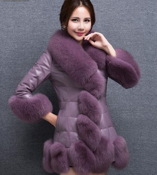 

european and american new style faux fur mid-length coat ladies coat faux rabbit fur fur coat women uj, Black