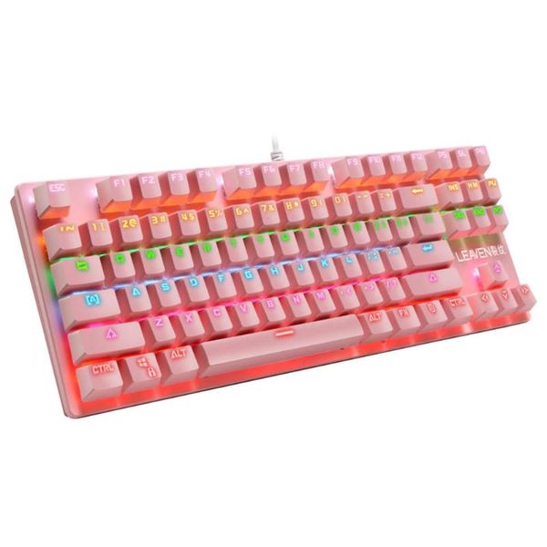 

универсальный keycap проводной 87-key универсального rgb ключ крышка для синего переключателя механической клавиатуры эргономичной подсветки