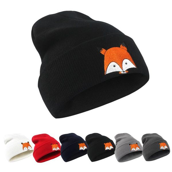 

winter hat embroidery animals winter hat for men and women outdoor beanie hip hop cap solid color warm knitted
