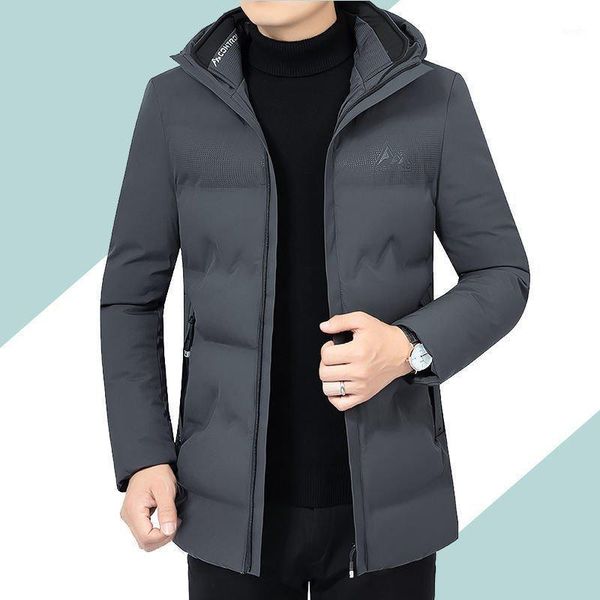 

good quality men jacket super warm thick mens winter parkas long coats with hood for leisure men parka l-4xl1, Black