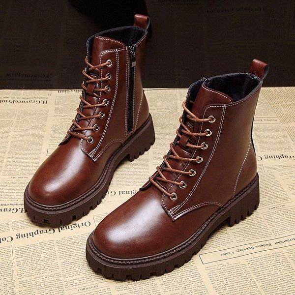 

2020 new arrival soft leather ankle boots women comfortable mid heels boots for ladies autumn winter women shoes botas mujer, Black