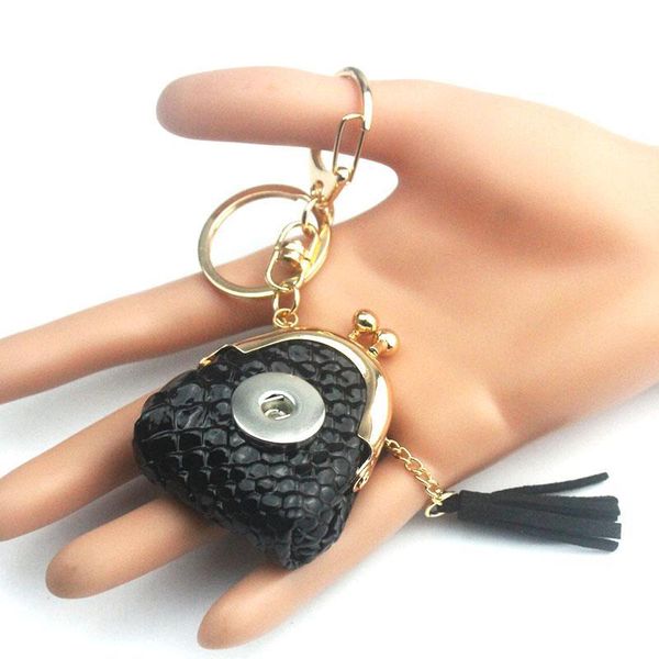

black bag with tassel 18mm metal snap button keychain women's diy jewelry valentine's day k237 school supplies q jlldaj, Silver