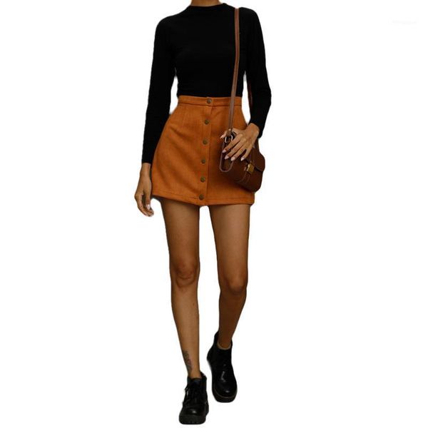 

women skirts suede solid pencil skirt female autumn winter high waist bodycon vintage suede split thick stretchy skirts1, Black
