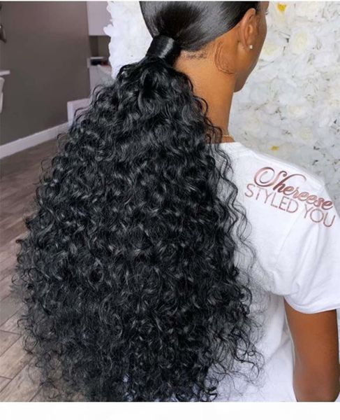 

weave black ponytail hair extension jet black natural hair long pony tail puff color #1 120g 140g 160g