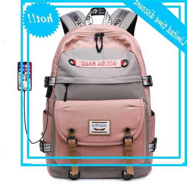 

large capacity usb charge women travelers oxford doek 17 inch computer backpack fashion girl men college bag