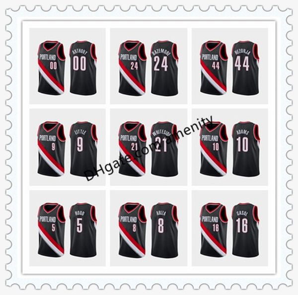 

portland trail блейзеры лиллард 3 mccollum 27 nurkic 9 маленьких баскетбольного джерси значка издания jusuf насир c.j. дамиана, Black