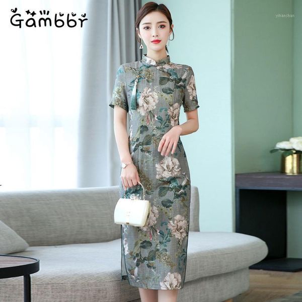 

traditional chinese clothing qipao dress retro women elegant improve cotton linen cheongsam dress vintage daily oriental costume1, Red