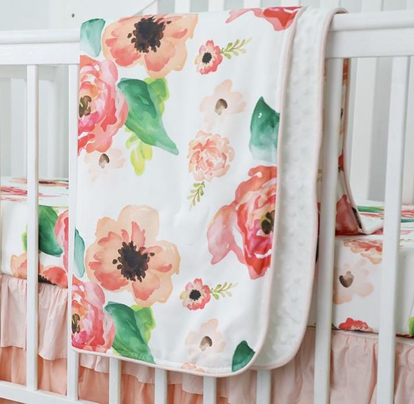 

sahaler boho baby blanket baby newborn swaddle wrap crib comforter quilt 34*42 inches (coral