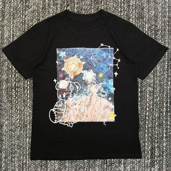 

fashion mens t shirt 20ss planet sky pattern tennis short sleeves t shirts men and women stylist hip hop jersey tee, White;black
