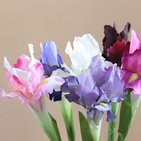 

decorative flowers & wreaths 10pcs artificial silk iris wedding party decoration fake flower home vase garden diy plants accessory