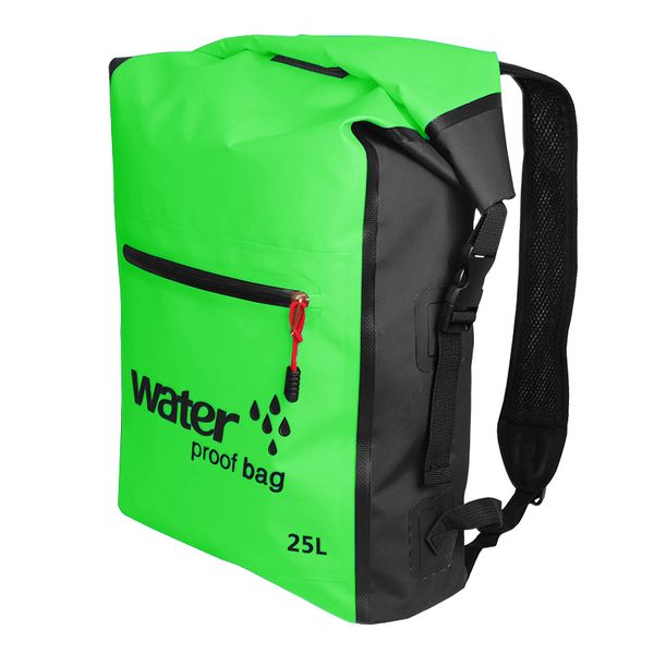 25L wasserdichter Trockenbeutel-Rucksack-Rucksack-Aufbewahrungssatz für Schwimmen, Rafting, Bootfahren, Kajakfahren, Camping, schwimmendes Kanufahren Q0705