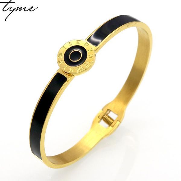 

bangle fashion arrival brand design double circle roman numerals cuff lover bracelets & bangles black resin charming womens jewelry