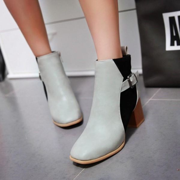 

big size 10 boots women shoes ankle boots for women ladies shoes woman winter color belt buckles, Black