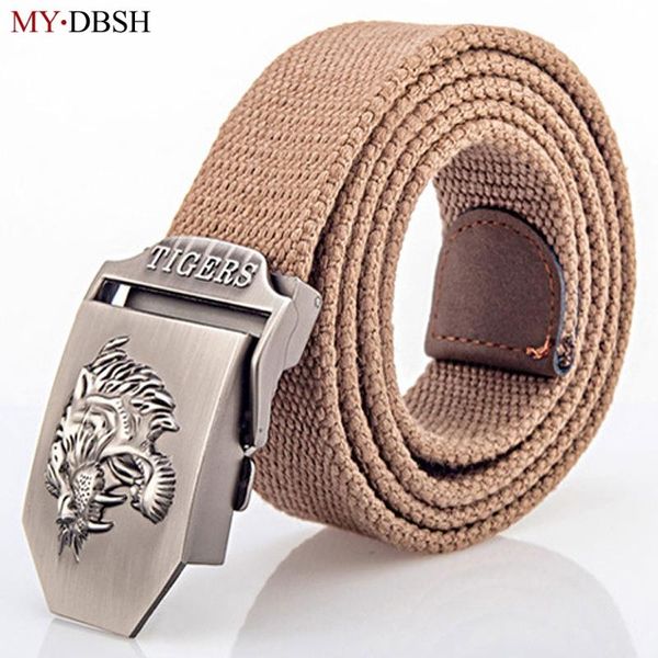 

new 2020 equipment tactical belt man luxury automatic buckle canvas belt buckle thicken canvas belts for men waistband, Black;brown