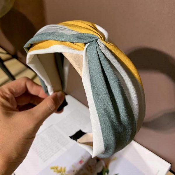 

hair accessories fashion women hairband wide side headband cross knot turban classic striped headwear girls wholesale