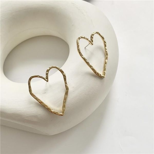 

fashion heart earrings web celebrity street snap love stud earrings adorn article, Golden;silver