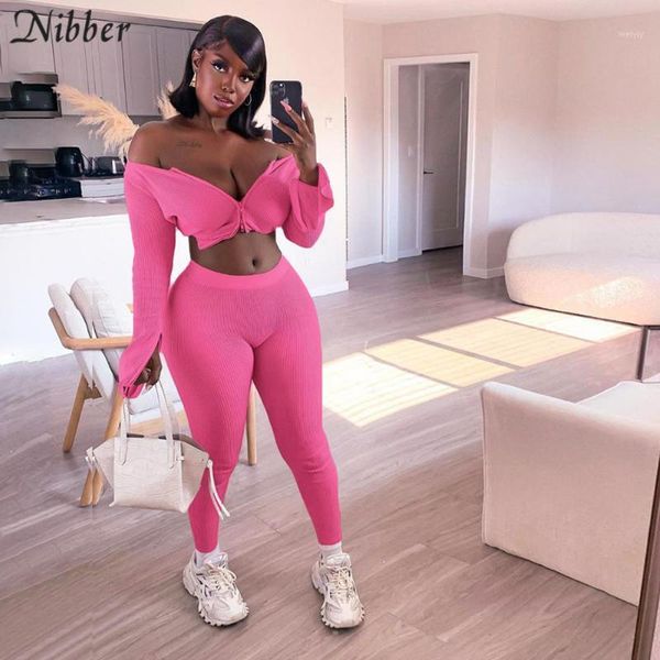 

nibber fall ribbing fitness tracksuit clother woman's cardigan zipper leggings outfits elastic knitted street 2piece female1, Gray