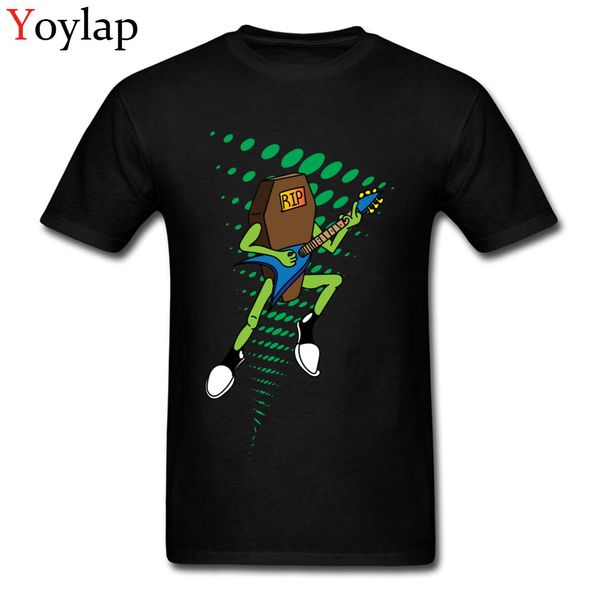 

new coffin guitar player stylish men's hip hop cool black cartoon fun design male tees customized hooded sweatshirt hoodie men t shirt