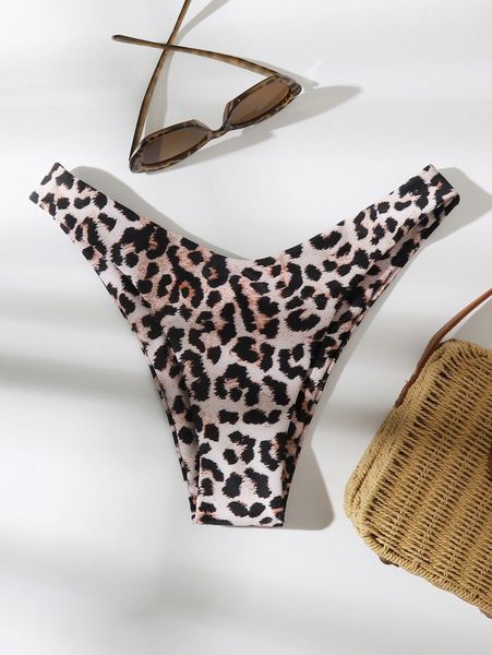 

leopard high cut bikini panty t9uq#, White;black
