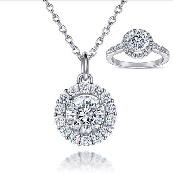 Collana di moda Gioielli di design Iniziali di lusso Ciondolo regalo di nozze Collana di diamanti con catena da 45 cm Collane da donna con anelli di diamanti all'ingrosso