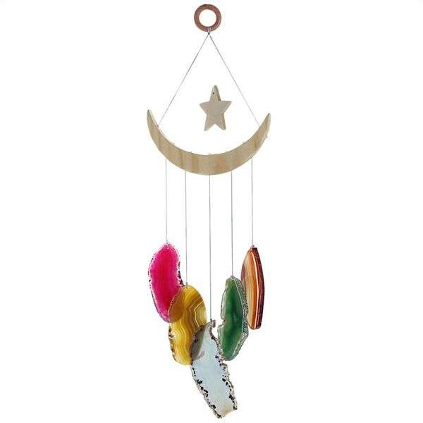 

tumbeelluwa agate ломтики ветер чайми для домашнего сада украшение 40см-50см, Pink;blue