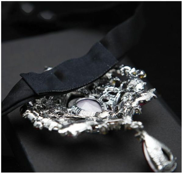 

new rhinestone bolo bow tie high-end luxury gifts korean version of the british wedding wedding banquet bowtie men's jllnkf, Black;gray