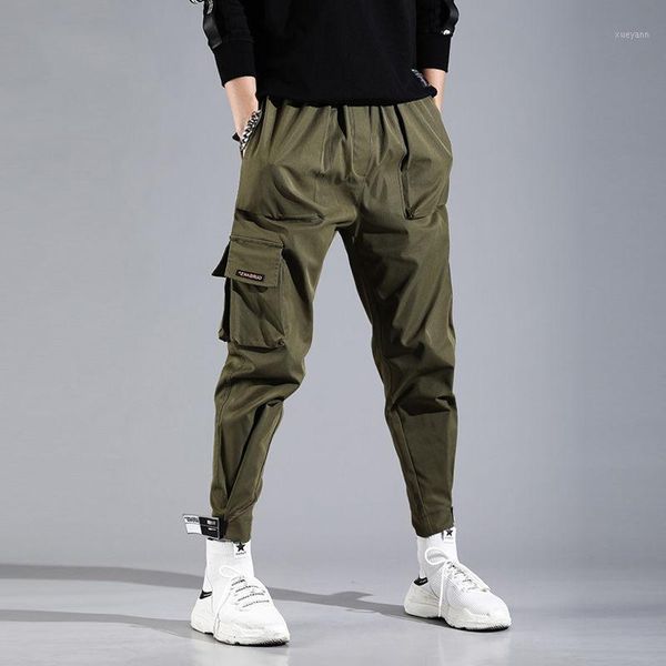 

letter embroidery ribbons casual pants men trouser 2019 spring autumn harajuku harem joggers sweatpants 3xl xxxl1, Black