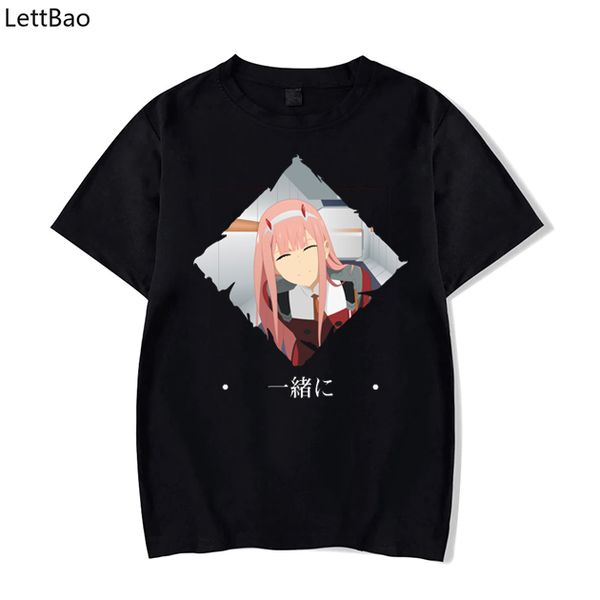 

zero two from darling in the franxx issho ni t-shirt men cool men t shirt short sleeve funny sport hooded sweatshirt hoodie