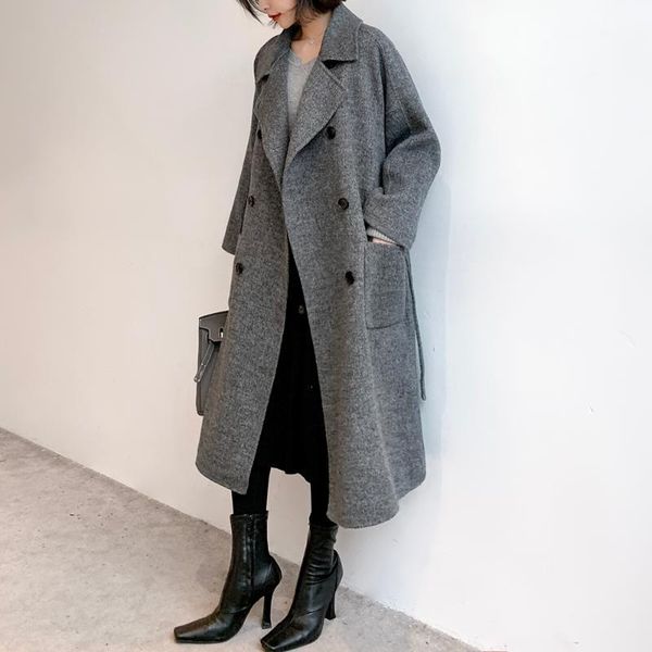 

launching a long long wool coat1, Black